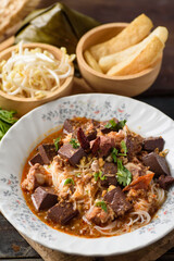 Northern Thai food (Khanom jeen nam ngeaw), local and culture food that is unique of Thailand