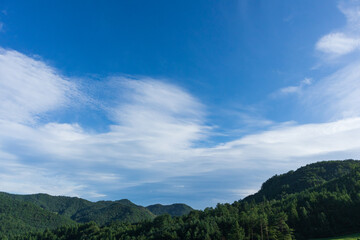 Naklejka na ściany i meble The sky, clouds, and mountains, Gangwon-do, South Korea