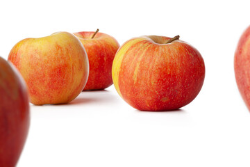 Bunch of red apples isolated on white background