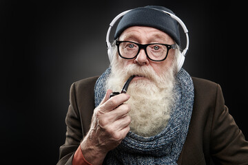 old smoker hipster