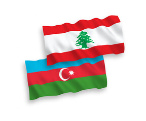 Flags of Lebanon and Azerbaijan on a white background