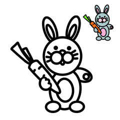 coloring book for kids Bunny