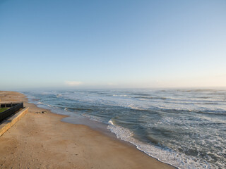 Early morning aerial of St Augustine beach at sunrise