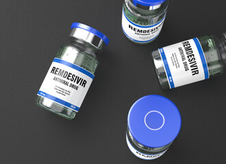Development of the Coronavirus COVID-19 vaccine research to cure and treat infected patients - Remdesivir, 3D illustration