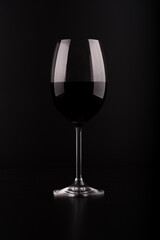 wine glass with black background