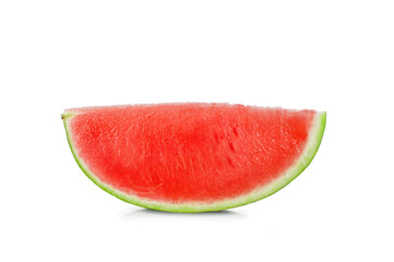 Slice of watermelon without seeds isolated on white background
