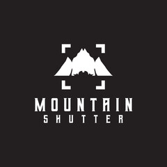 Mountain shutter logo design template