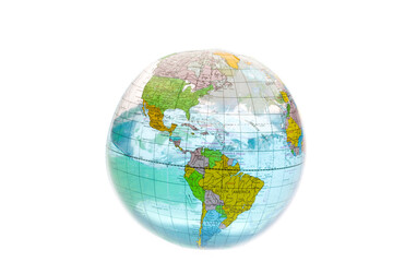 水の入ったビニールの地球儀