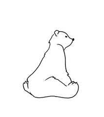 bears decor children's coloring book, outline