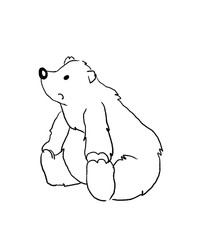 bears decor children's coloring book, outline