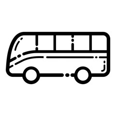 Bus Flat Icon Isolated On White Background