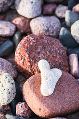 Closeup to rocks on beach