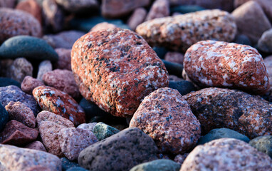 Closeup to rocks on beach