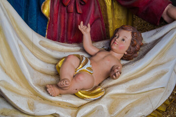 
Jesus child figure close view