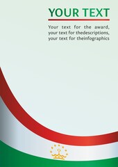 Flag of Tajikistan, Template for the award, an official document with the flag and symbol of Republic of Tajikistan 