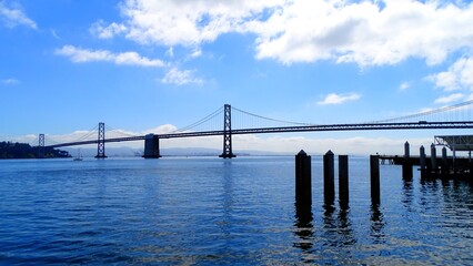 North America, USA, California, San Francisco Bridge in Oakland (Bay Bridge)