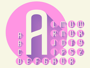 alphabet flat design pink cream