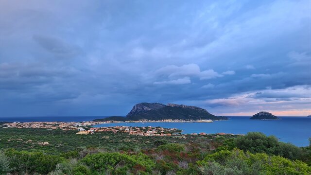 Sunset over the cape of  Capo Figari, Sardinia/Italy