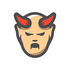 Devil Halloween face Vector icon Cartoon illustration.