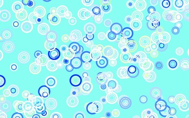 Light Green, Yellow vector background with bubbles.