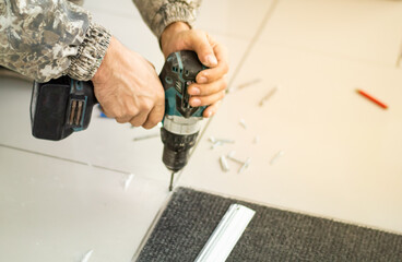 repair of the threshold with a drill