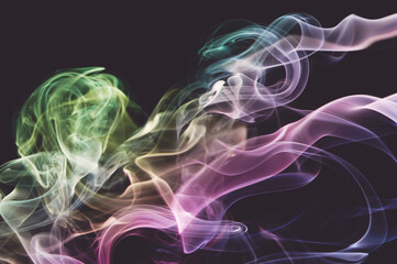 Clean smooth colorful smoke waves background