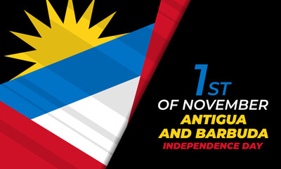 Antigua and Barbuda Independence Day, November 1 st. Greeting card, poster, banner concept. 
