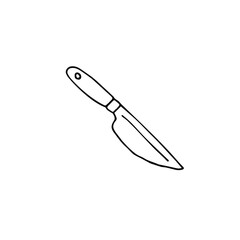 Vector hand drawn doodle sketch knife isolated on white background