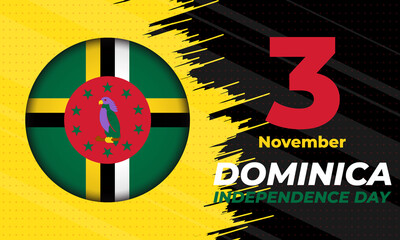 Dominica Independence Day. November 3. Poster, banner, background design. 