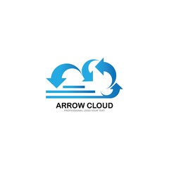 cloud with arrows vector logo template
