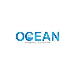 Abstract design of ocean logo with waves. Vector illustration 