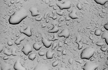 Water drops on the metal surface