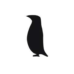 Vector hand drawn penguin silhouette isolated on white background