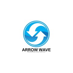 Arrow wave logo design template vector illustration