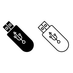 Usb icon vector set. flash drive illustration sign collecion. storage symbol.