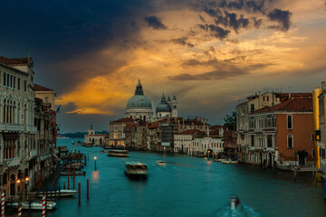 Naklejka premium Grand Canal in sunset time, Venice, Italy