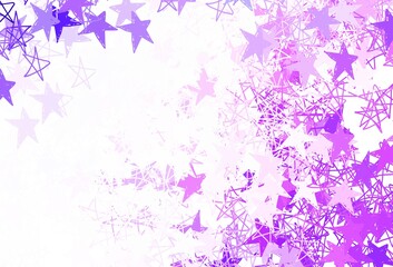 Naklejka na ściany i meble Light Purple vector texture with beautiful stars.