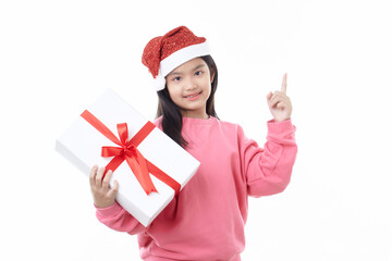 Child holding Christmas gift box