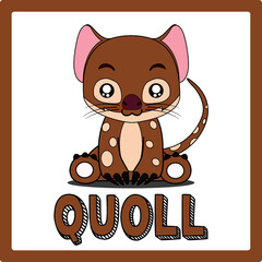 Cute Kawaii Chibi Quoll Animal Clipart