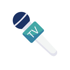 microphone icon for interview, vector illustration