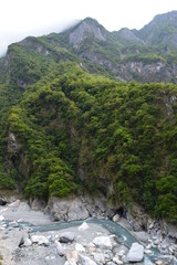 Hiking in the stunning gorge of the Taroko National Park in Taiwan