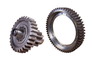 new gear isolated on a white background. spare parts