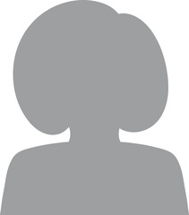 Hand drawn, modern, woman avatar profile icon (or portrait icon). User flat avatar icon, sign, profile female symbol