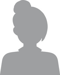 Hand drawn, modern, woman avatar profile icon (or portrait icon). User flat avatar icon, sign, profile female symbol