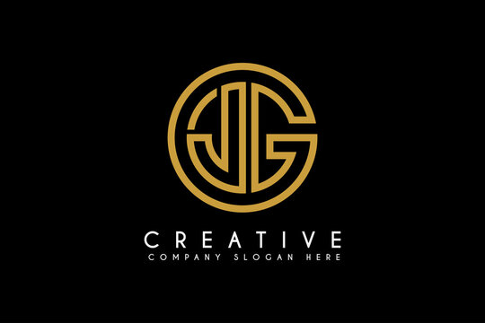 Initial Letter JG logo design vector illustration. Letter JG icon design. Suitable for Business and Technology logos,isolated on Black background