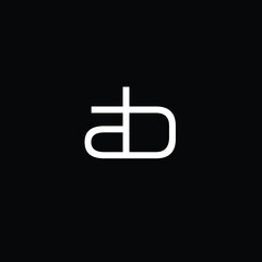 Creative Professional Trendy and Minimal Letter AB Logo Design in Black and White Color, Initial Based Alphabet Icon Logo in Editable Vector Format