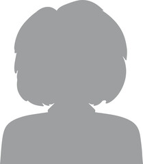 Hand drawn, modern, woman avatar profile icon (or portrait icon). User flat avatar icon, sign, profile female symbol