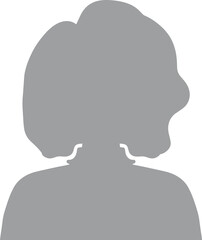 Hand drawn, modern, woman avatar profile icon (or portrait icon). User flat avatar icon, sign, profile female symbol