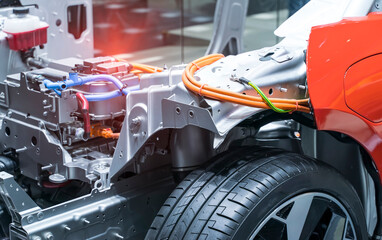 electric system of eco car engine, Automotive part concept.