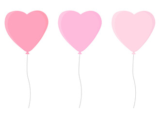 Set heart balloons Valentine's Day vector illustration